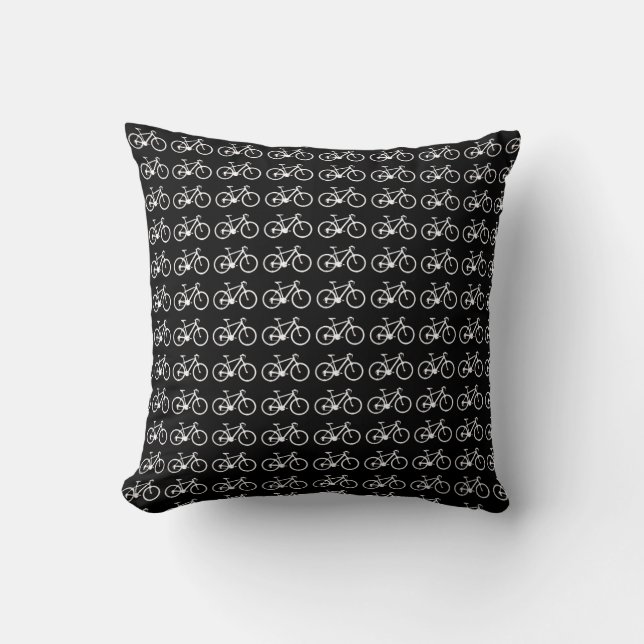 black and white Bicycles  Cushion (Front)