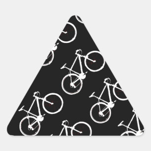 black and white bicycles patterning triangle sticker