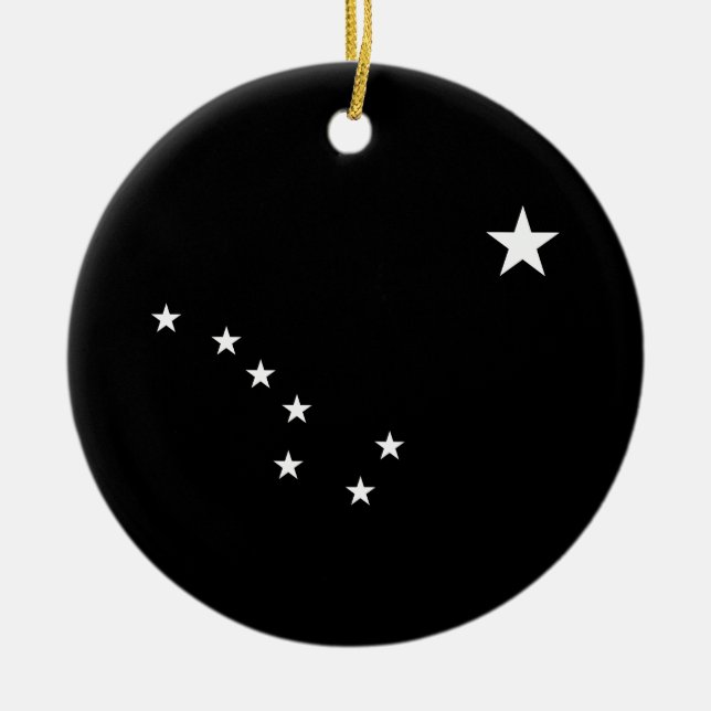 Black and White Big Dipper Ceramic Ornament (Front)
