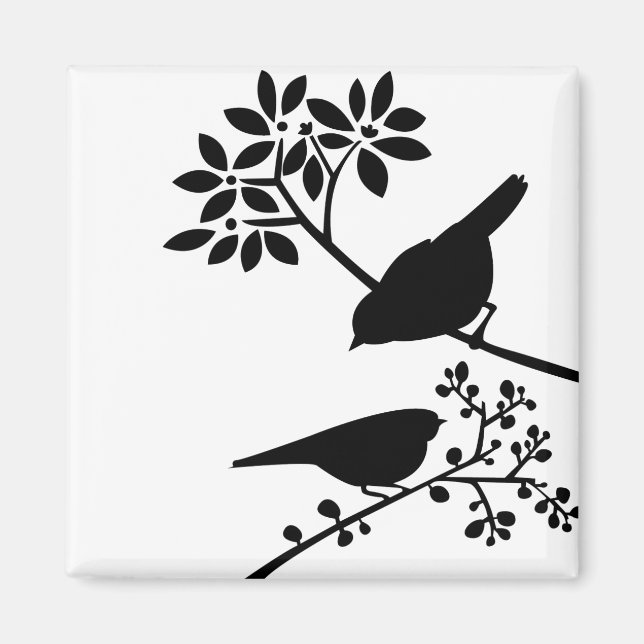 Black and White Birds Magnet (Front)