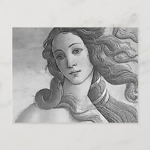 Black and White - Birh of Venus, Goddess Postcard