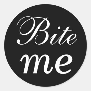 Black and White Bite Me Sticker