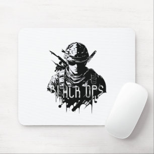 Black and White Black Ops Mousepad