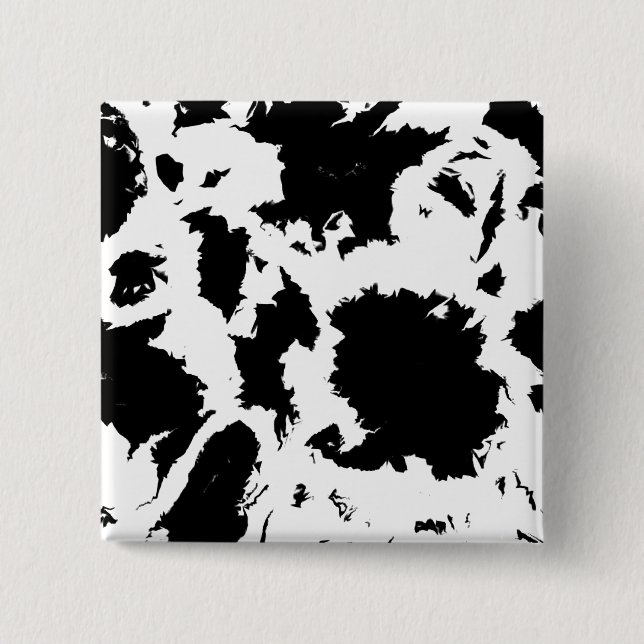 Black And White Blobs 15 Cm Square Badge (Front)