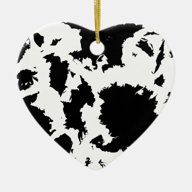 Black And White Blobs Ceramic Ornament (Front)