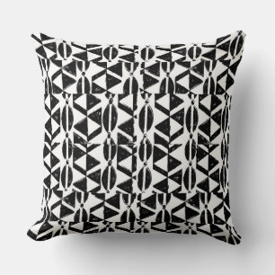 Black and White Block Print Cushion