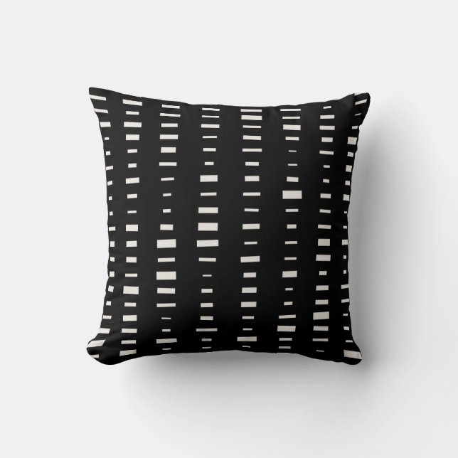 Black and White Block Stripe Pillow (Front)