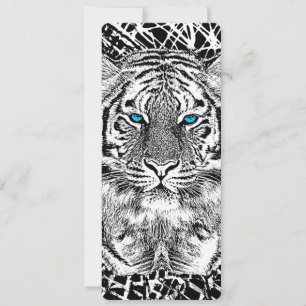 Black And White Blue Eyes Tiger Graphic