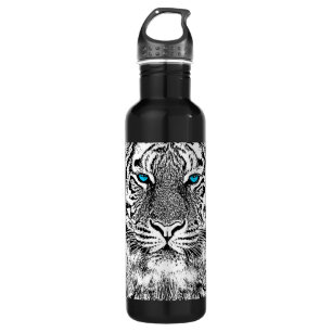 Black And White Blue Eyes Tiger Graphic 710 Ml Water Bottle