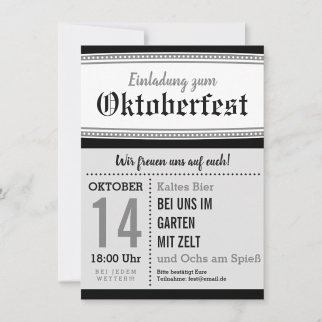 Black and White Blue Oktoberfest Retro (Front)