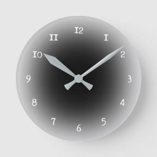 Black and white blur round clock