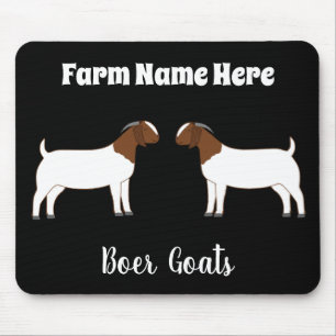Black and White Boer Goat Farm Mouse Pad