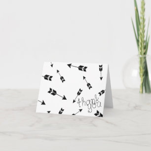 Black and White Boho Arrow Thank You Card