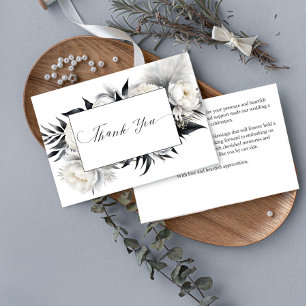 Black and white boho elegant wedding thank you card