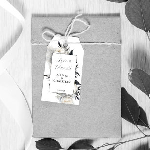 Black and white boho wedding favour thank you gift tags