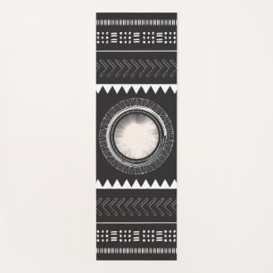 Black and White Boho Yoga Mat
