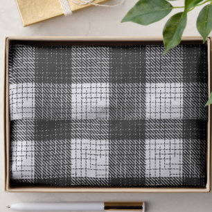 Black and White Bold Checkered Plaid Design Tissue Paper