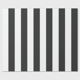 Black and White Bold Christmas Stripe Wrapping Paper
