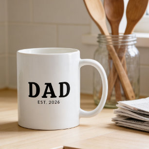 Black And White Bold Dad Established Coffee Mug