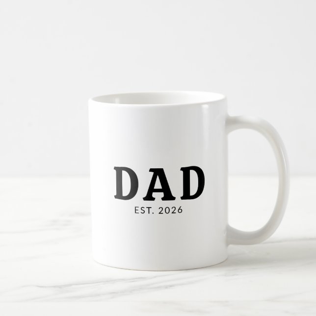 Black And White Bold Dad Established Coffee Mug (Right)