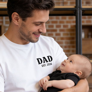 Black And White Bold Dad Established T-Shirt