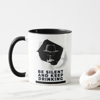 Black and White Bold Mafia Inside Bullet Hole Mug