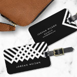Black and White Bold Minimalist Geometric Luggage Tag<br><div class="desc">Stand out from all the other luggage at the baggage claim with this bold black and white bag tag featuring a minimalist geometric design. Personalise this tag with your information and for more options such as to change the font and it's size click the "Customise it" button. *Please note that...</div>