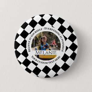Black and White Bold Motivational 6 Cm Round Badge