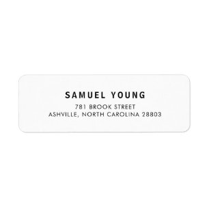 Black and White Bold Name Business Return Address Label