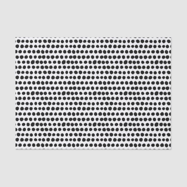 Black and White Bold Polka Dot pattern Tissue Paper (Front)