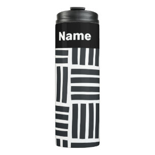Black and White Bold Tissue Thermal Tumbler