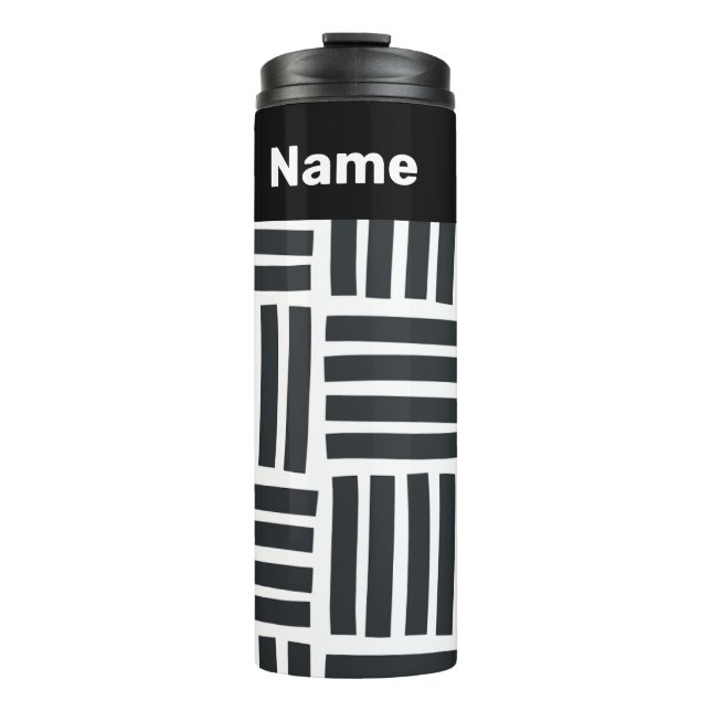 Black and White Bold Tissue Thermal Tumbler (Front)