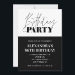 Black and White Bold Typography 86th birthday Invitation<br><div class="desc">Black and White Bold Typography 86th birthday Invitation</div>