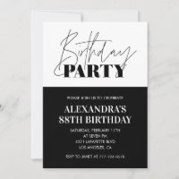 Black and White Bold Typography 88th birthday