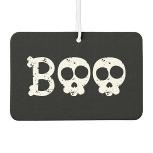 Black and White Bony Skull Boo Car Air Freshener