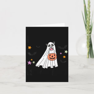 Black And White Border Collie Boo Dog Halloween Card