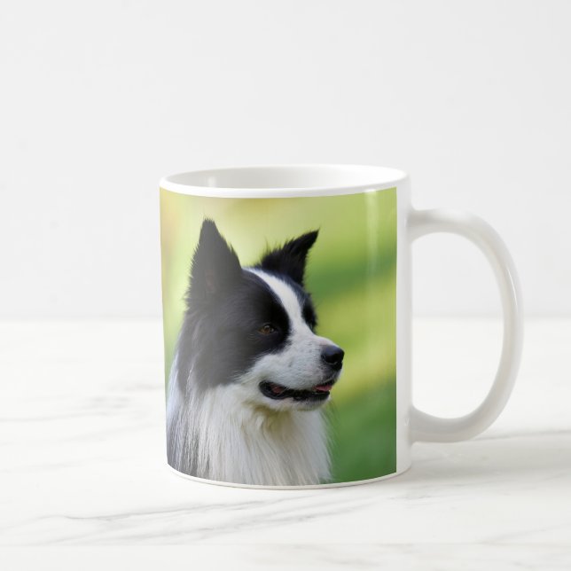 Black and White Border Collie Dog Coffee Mug (Right)