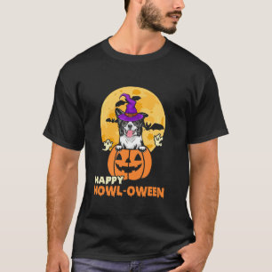 Black And White Border Collie Witch Dog Happy Hall T-Shirt