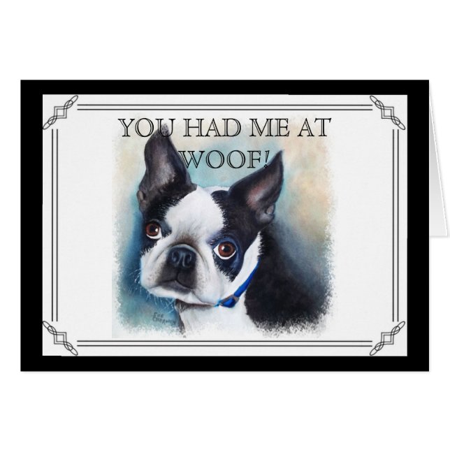 BLACK AND WHITE BOSTON TERRIER (Front Horizontal)