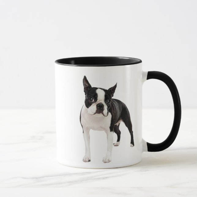 Black and White Boston Terrier cup mug (Right)