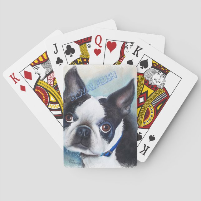 BLACK AND WHITE BOSTON TERRIER PLAYING CARDS (Back)