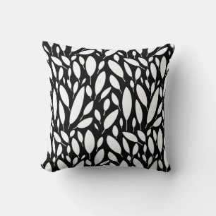 Black and White Botanical Cushion