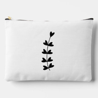 Black and White Botanical Minimalist Design Accessory Pouch