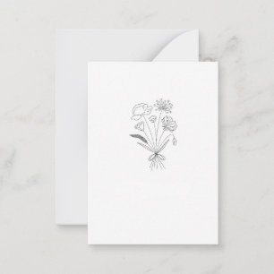 BLack and white bouquet, flowers, floral Card