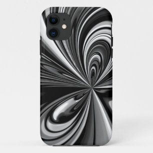 Black and White Bow Abstract iPhone 11 Case
