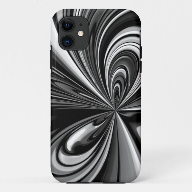 Black and White Bow Abstract Case-Mate iPhone Case (Back)