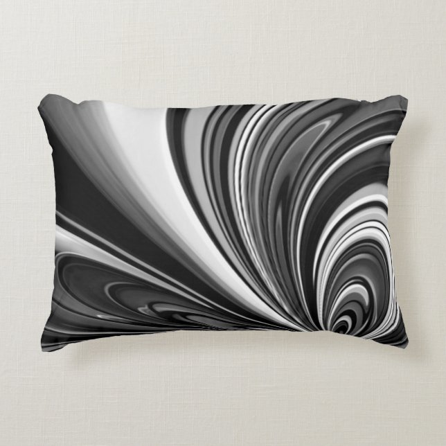 Black and White Bow Abstract Decorative Cushion (Front)