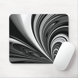 Black and White Bow Abstract Mouse Pad