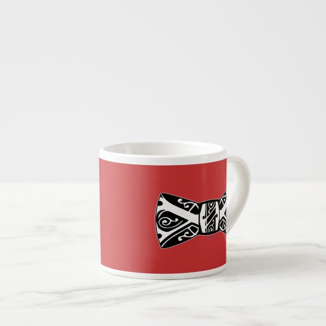 Black and White Bow Tie Espresso Cup (Front Right)