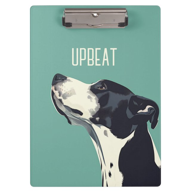 Black and White Boxer Clipboard (Front)